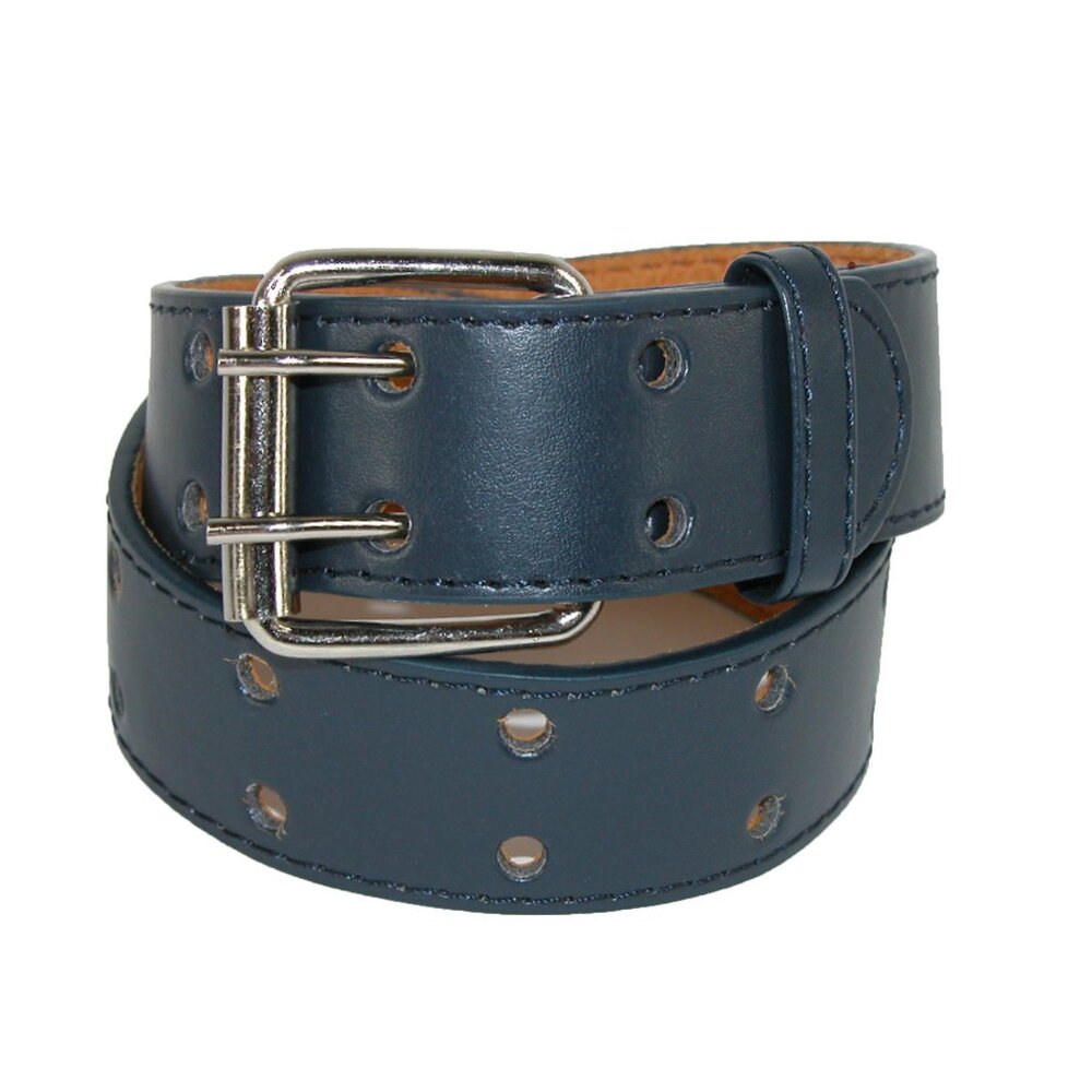 KIDS Navy Blue Genuine Leather Two Hole Belt Roller Buckle New All Sizes
